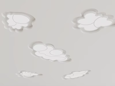 Cloud Shaped White Ceiling Design With Modern Decorative Style And Elegant Shapes 3d model