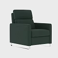 Stylish Modern Green Fabric Single Sofa With Armrest And Metal Base Design 3d model