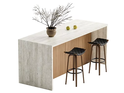 Middle Ancient Style Nakajima Table and Chair 3d model