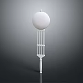 Modern White Floor Lamp With Round Shade And Lattice Design Stand