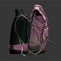 Stylish Pink Backpack With Adjustable Straps And Multiple Compartments Design 3d model