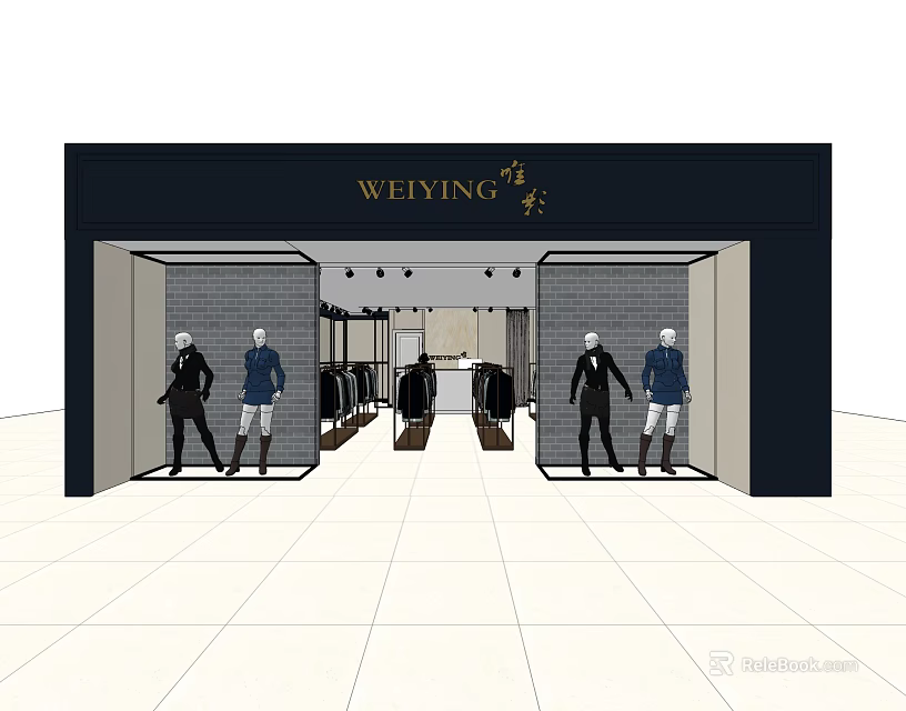 WEIYING Clothing Store Window Mannequins And Modern Fashion Apparel 3d model 