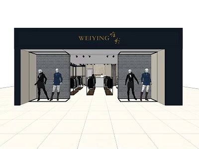 WEIYING Clothing Store Window Mannequins And Modern Fashion Apparel 3d model