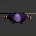 Cartoon Character With Purple Hair Sunglasses And Purple Outfit Holding Scythe