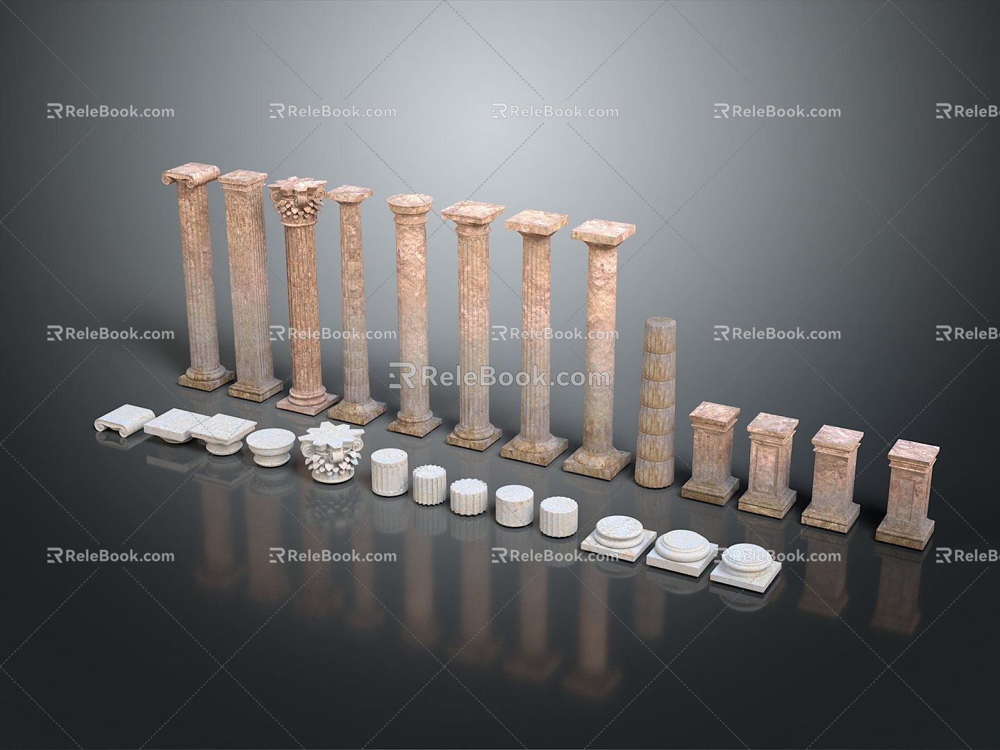 Columns Stone Columns Stone Columns Old Columns Roman Columns Roman Columns Classical Columns Greek Columns 3d model