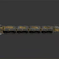 Ancient Decorative Transport Structure With Multiple Panels Golden Patterns And Metallic Borders