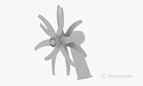 Industrial Fan Blade 3D Model With Multiple Blades And Central Hub 3d model