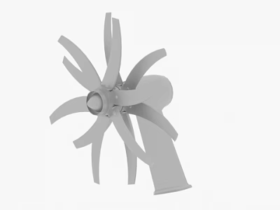 Industrial Fan Blade 3D Model With Multiple Blades And Central Hub 3d model