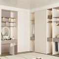 Modern Walk In Closet Interior Featuring Lighting Storage And Carpet 3d model