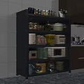 Modern Tall Kitchen Side Cabinet With Large Storage Capacity For Different Small Kitchen Appliances