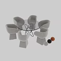 Modern Black and Gray Table Chair Set With Glass Top and Stylish Design Chairs