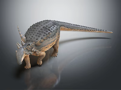 3D Armored Dinosaur Model With Horns Back Plates And Detailed Texture 3d model