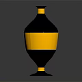 Modern Decorative Vase With Gold Herringbone Pattern And Black Base For Home Furniture
