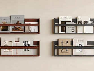 Modern Middle Ancient Bookshelf Wall Hanging Bookshelf Storage Rack Wall Hanging Magazine Rack Wall Hanging Decorative Rack for Books and Magazines 3d model