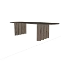 Modern Wooden Round Table With Unique Fluted Legs In Interior Setting