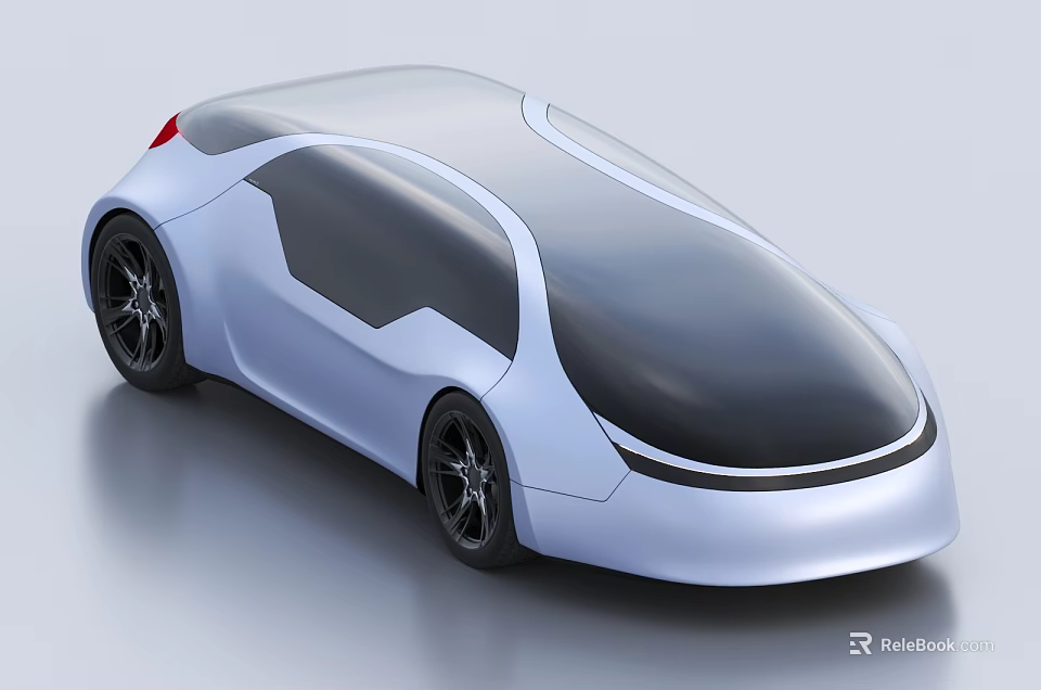 Futuristic Concept Car With Sleek Body Streamlined Design And Black Wheels 3d model 