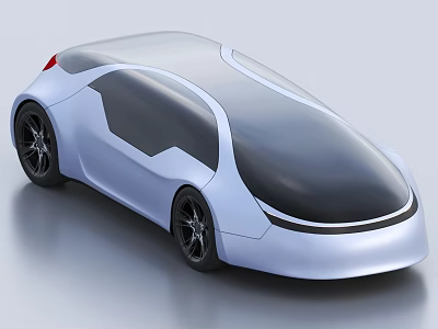 Futuristic Concept Car With Sleek Body Streamlined Design And Black Wheels 3d model