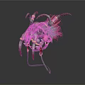 Traditional Ornamental Headdress With Colorful Feathers Horns And Tusk Elements On Display Stand