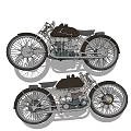 Vintage Motorcycle Classic Design With Leather Seat Spoked Wheels And Chrome Details