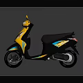 Stylish Yellow and Black Scooter with Blue Accents and Modern Design