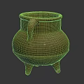 Traditional Clay Pot With Handle And Three Legs For Furniture Decoration In Classic Style