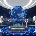 Futuristic Technology Scene With Digital Global Network And Smart City Skyline Sensors