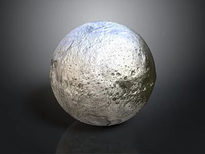 Detailed Moon Sphere With Craters And Silver Textured Surface On Dark Background 3d model