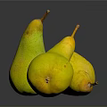 Fresh Juicy Ripe Yellow Pears With Smooth Skin On Dark Surface