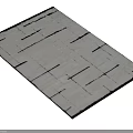 Square Rug With White Background And Black Geometric Lines Modern Design 3d model