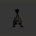 Detailed 3D Ankylosaurus Dinosaur Model With Spiked Back And Clubbed Tail On Gray Background
