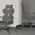 Black Ergonomic Gaming Chair With High Back Adjustable Armrests And Wheels