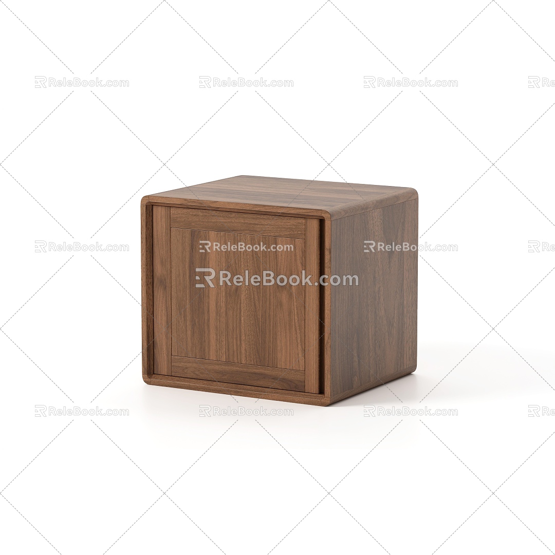 Nordic Bedroom Bedside Cabinet 3d model