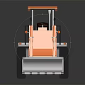 Orange Electric Toy Construction Loader With Realistic Shovel And Big Wheels