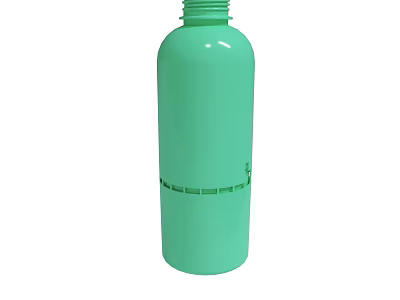 Green Plastic Water Bottle With Screw Cap And Decorative Vertical Lines 3d model