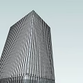 Tall Modern Office Building With Glass Curtain Wall And Vertical Structure 3d model