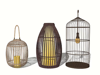 Woven Outdoor Lights With Various Designs And Warm Glow For Garden Decor 3d model