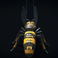 Mechanical Bee Featuring Yellow Black Body Mechanical Wings Legs And Eyes