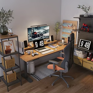 Modern Desk Chair Desk Chair Combination E-sports Chair 3d model