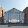 Modern Industrial Factory Building With Glass Curtain Walls Steel Roof And Decorative Panels
