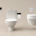 Bathroom combination toilet urinal intelligent toilet squatting 3d model