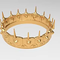 Exquisite Golden Crown Design Ring With Decorative Spikes And Shiny Metallic Finish