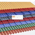 Colorful Corrugated Panels Stacked in Multiple Hues for Construction Use 3d model