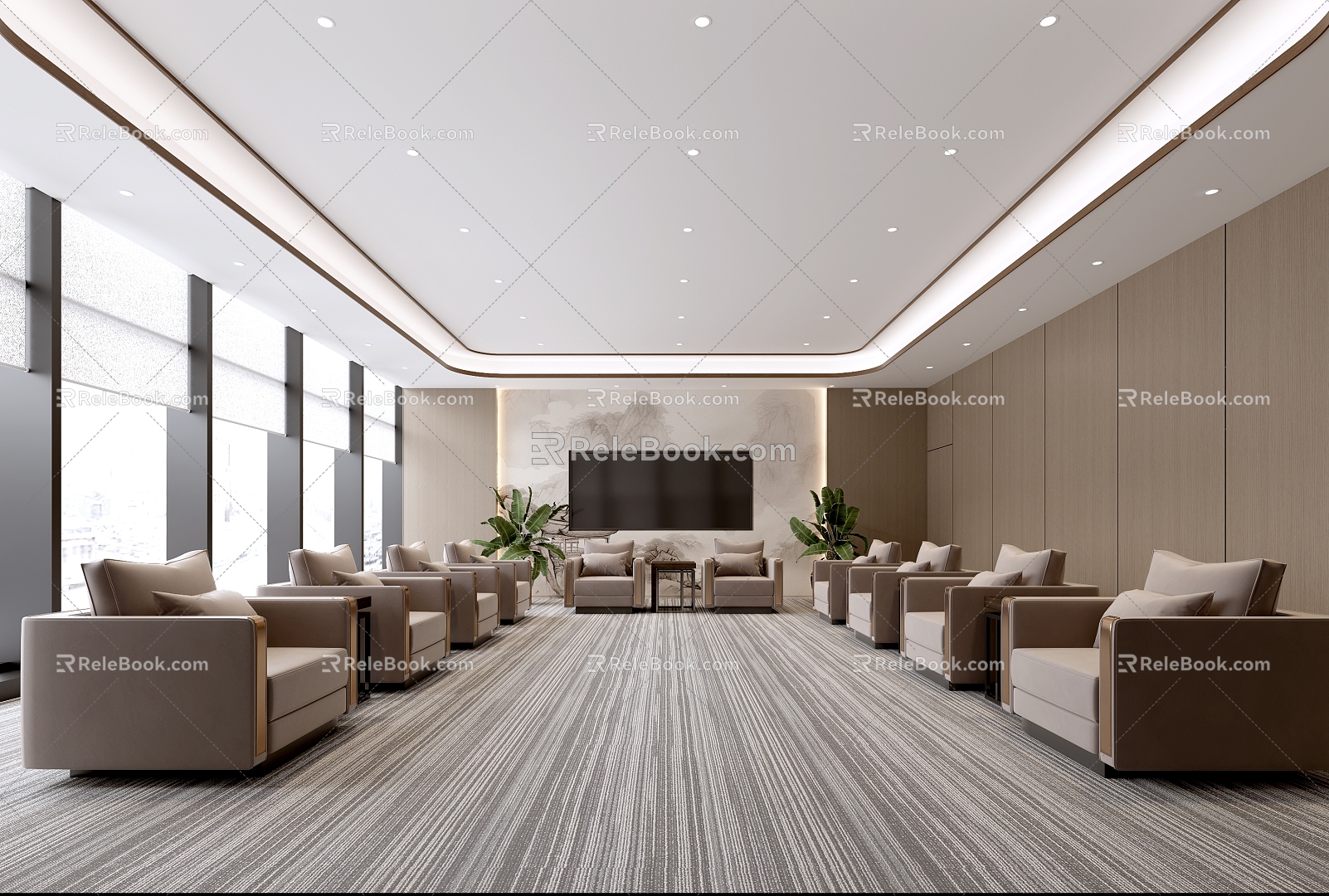 Modern Reception Room Meeting Room New Chinese Reception Room VIP Reception Room General Reception Room 3d model