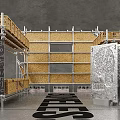 BONELES Themed Photo Check-in Spot With Scaffolding Wooden Frames And Display Panels