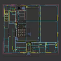 Hi tech Modern Corridor Space With White Walls Display Screens And Geometric Ceiling Lights