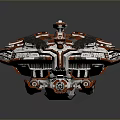 Detailed Futuristic Sci-Fi Spaceship 3D Model With Red White Design And Complex Armor 3d model