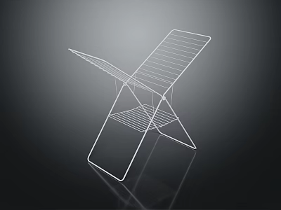 Modern Clothes Hanger With Sleek Metal Frame And Multi Layer Minimalist Design 3d model