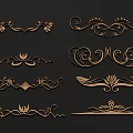 Ornate Decorative Carvings With Intricate Floral Patterns And Curved Design Elements 3d model