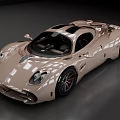 Sleek Beige Luxury Sports Car With Black Roof And Red Brake Calipers