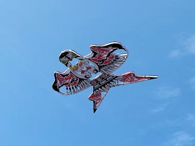Vibrant Parrot Design Kite Flying High In Clear Blue Sky 3d model Vibrant Parrot Design Kite Flying High In Clear Blue Sky 3d model
